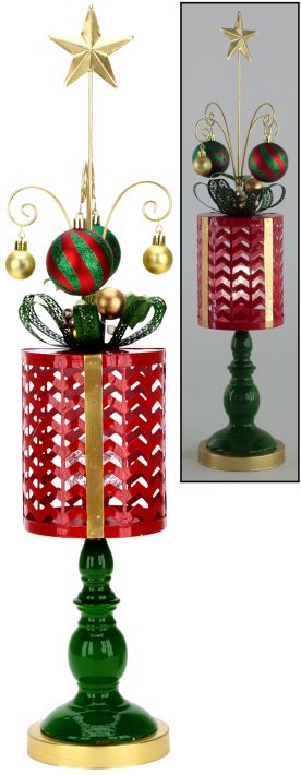 Lighted Whimsical Gift Box Finial - 26 Inches